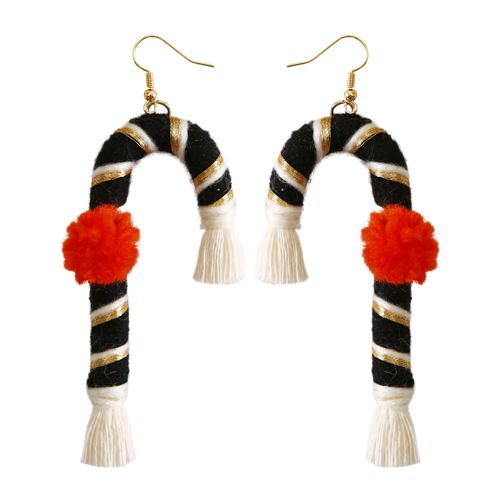 Wholesale Christmas Cartoon Bohemian Tassel Braided Handmade Earrings